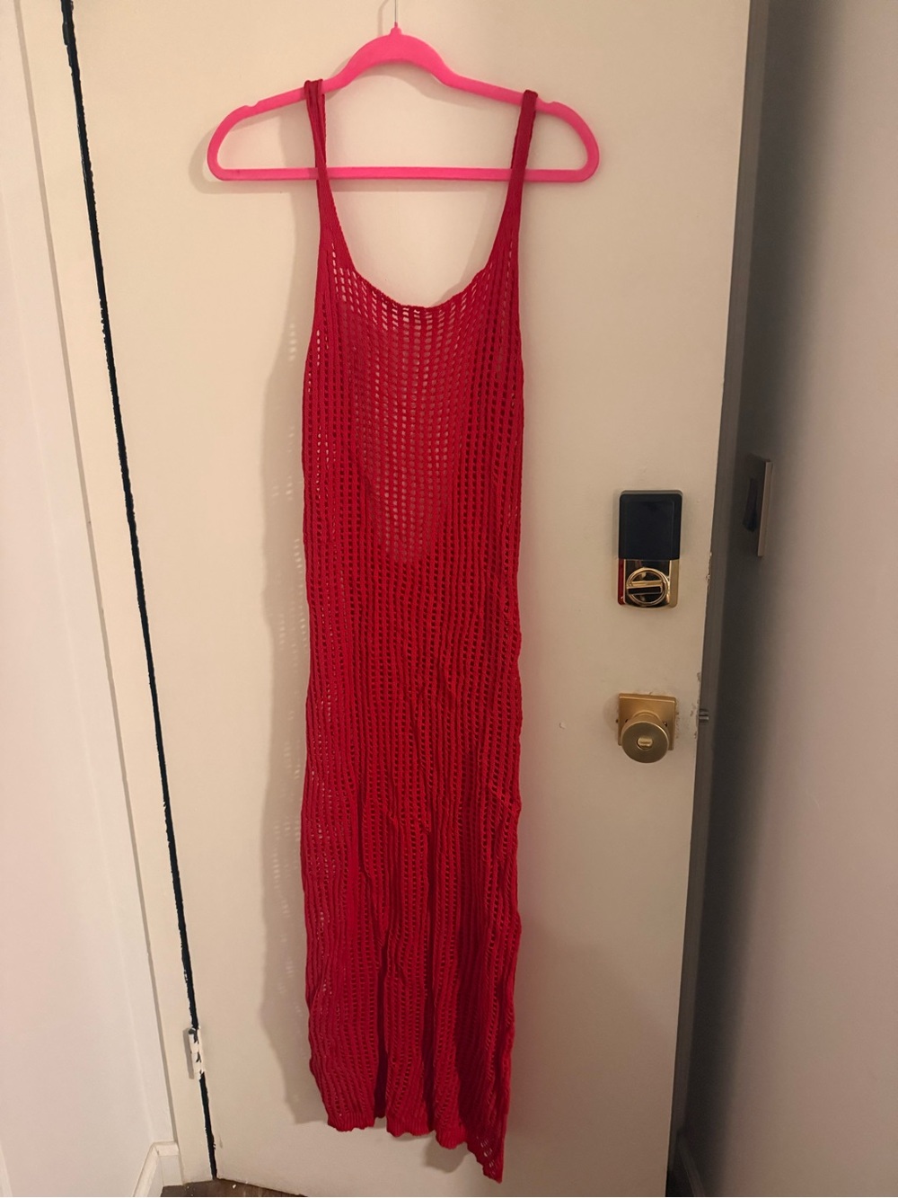 Red Crochet Maxi Dress